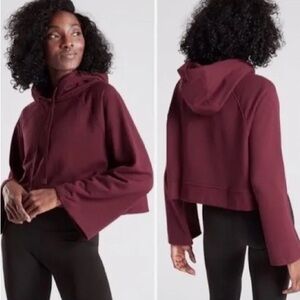 Athleta Red Oversized Bell Sleeve Crop Top